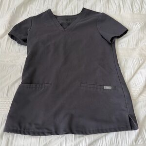 Charcoal FIGS Two Pocket Scrub Top
